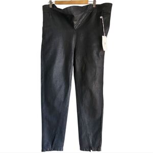 NWT Adriano Goldschmied‎ Black High-Waisted Coated Pants Size M